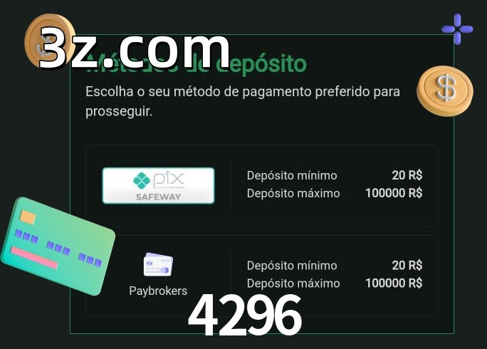 O cassino 4296bet oferece uma grande variedade de métodos de pagamento
